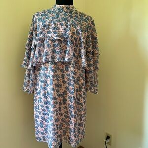 *REBECCA MINKOFF* Pink x Blue Floral Long Sleeve Dress Size Small